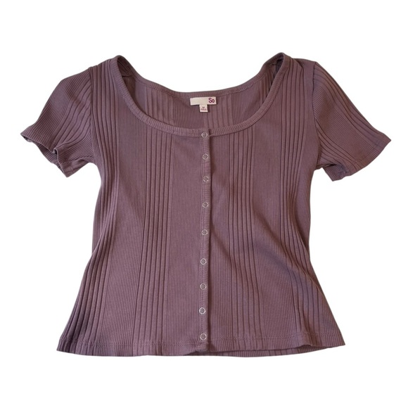 SO Purple Button Down Top Spring Coquette Cottagecore Feminine Summer cute y2k - Picture 1 of 8